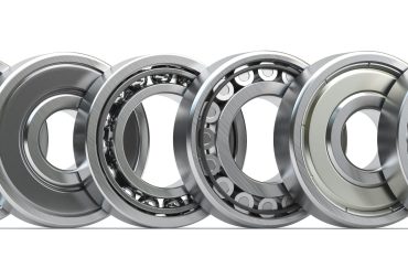 Bearings of different types in a row isolated on white background. 3d illustration